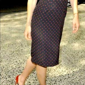 DOLCE & GABBANA BLACK & RED SILK POLKA DOT SKIRT